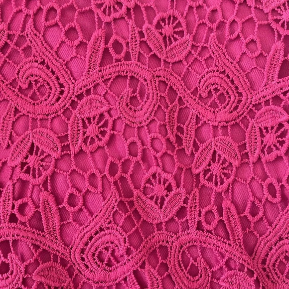 Philosophy Crocheted Lace Top Hot Pink Bohemian Barbiecore Retro Boho Size Small - Picture 5 of 6